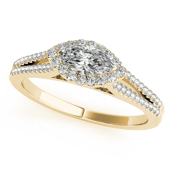 10K Yellow Gold Halo Engagement Ring