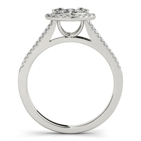 Platinum Halo Engagement Ring Image 2 Hingham Jewelers Hingham, MA