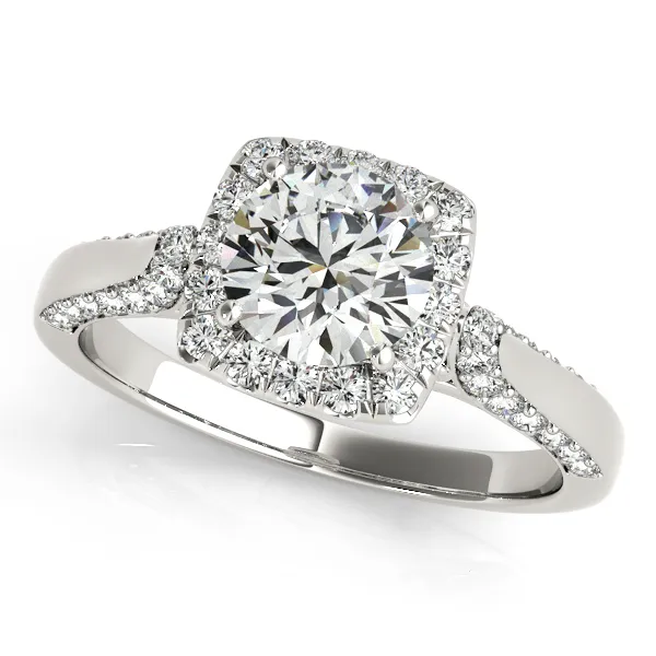 Platinum Round Halo Engagement Ring Georgetown Jewelers Wood Dale, IL