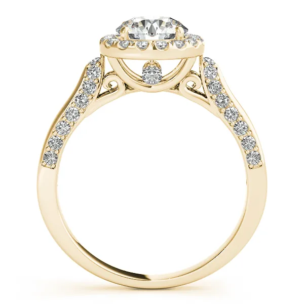 18K Yellow Gold Round Halo Engagement Ring Image 2 Georgetown Jewelers Wood Dale, IL