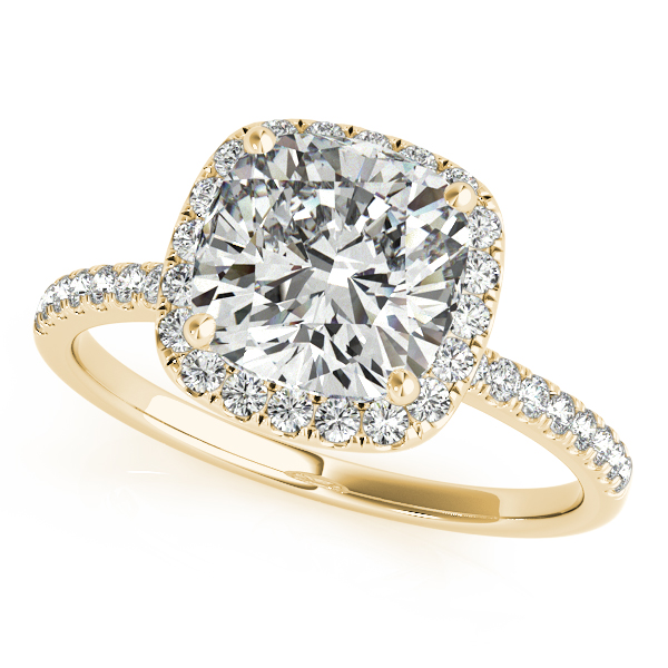 10K Yellow Gold Halo Engagement Ring