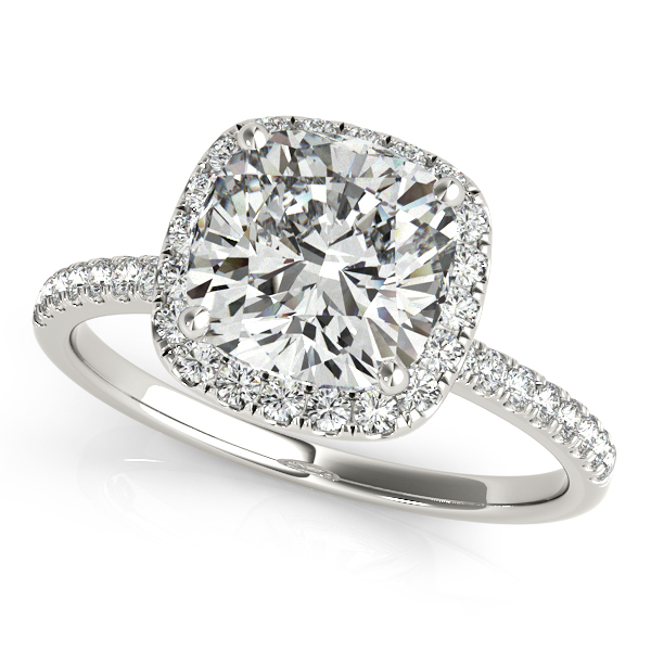 10K White Gold Halo Engagement Ring