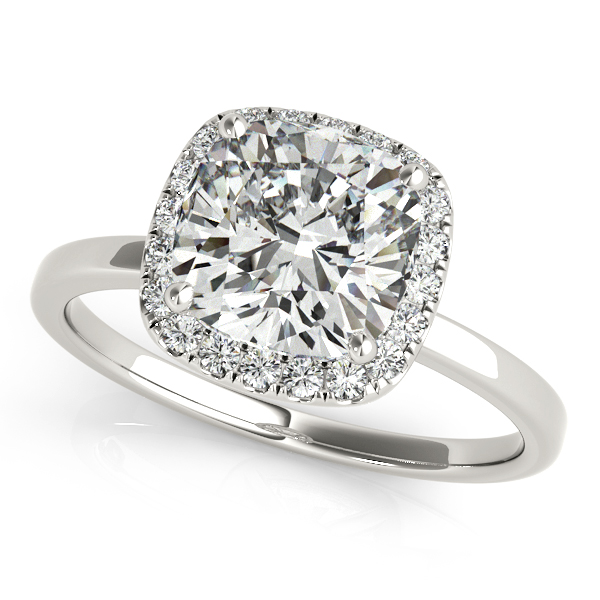 18K White Gold Halo Engagement Ring