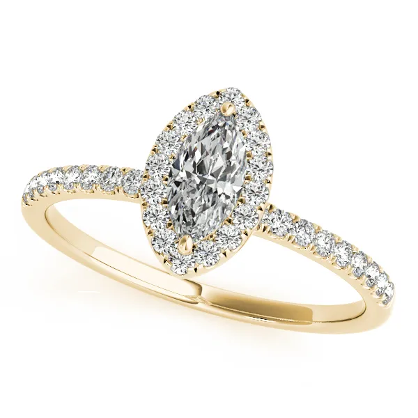 14K Yellow Gold Halo Engagement Ring West and Company Auburn, NY