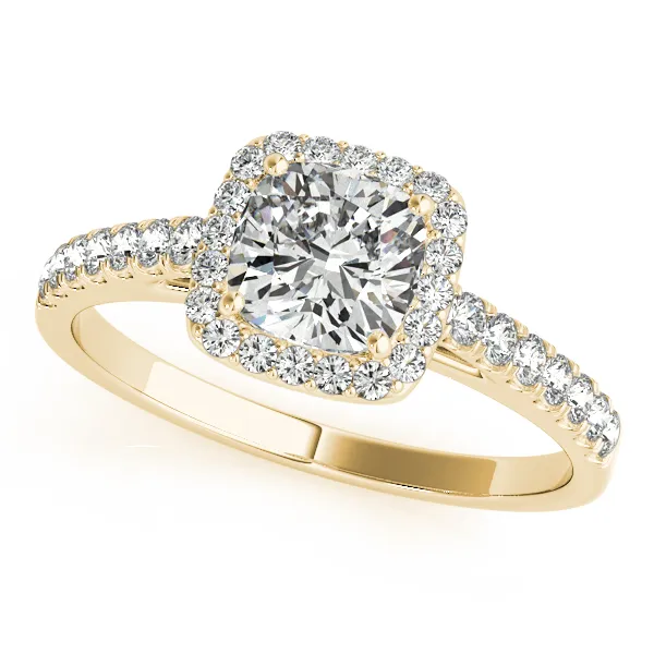 10K Yellow Gold Halo Engagement Ring Hingham Jewelers Hingham, MA