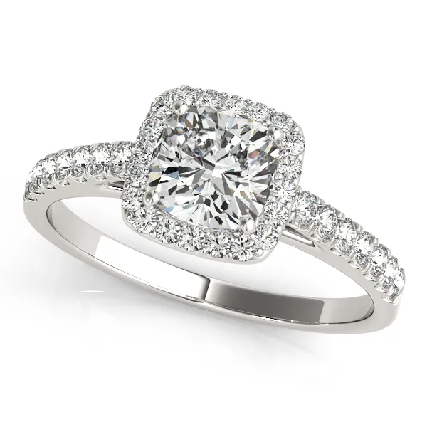 10K White Gold Halo Engagement Ring Double Diamond Jewelry Olympic Valley, CA