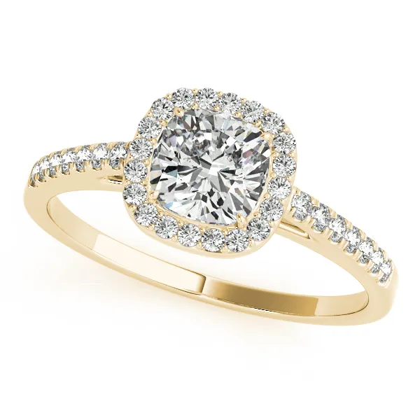 14K Yellow Gold Halo Engagement Ring Hingham Jewelers Hingham, MA