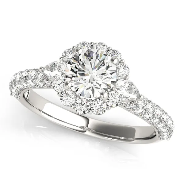 18K White Gold Pavé Engagement Ring MULT ROW