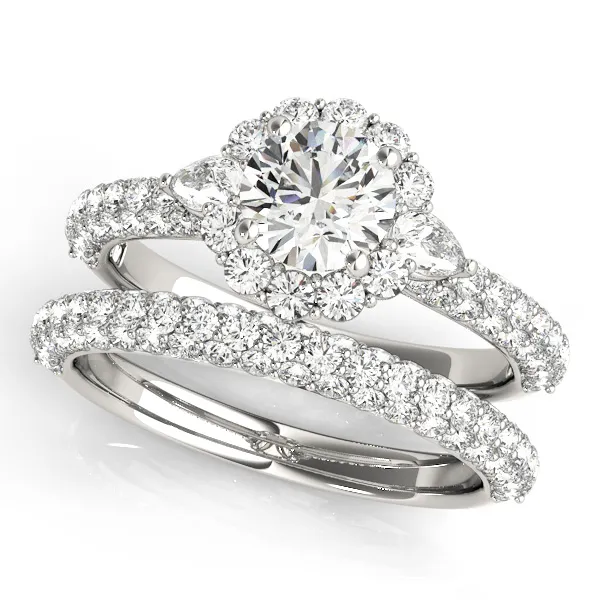 18K White Gold Pavé Engagement Ring MULT ROW Image 3 West and Company Auburn, NY