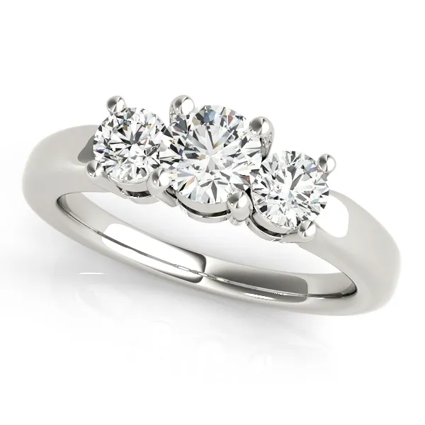 Platinum Three-Stone Round Engagement Ring Georgetown Jewelers Wood Dale, IL