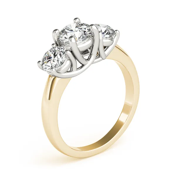10K Yellow Gold Three-Stone Round Engagement Ring Image 3 George Press Jewelers Livingston, NJ