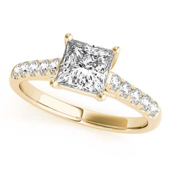14K Yellow Gold Trellis Engagement Ring