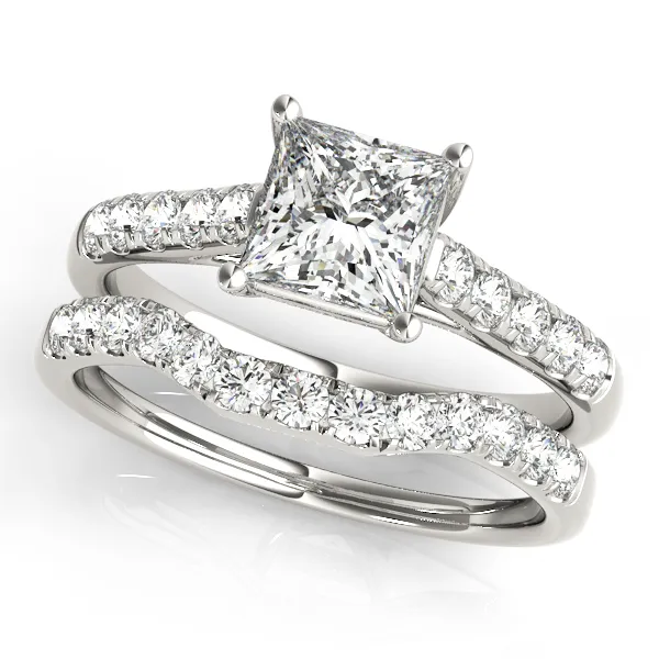 14K White Gold Trellis Engagement Ring Image 3 Score's Jewelers Anderson, SC