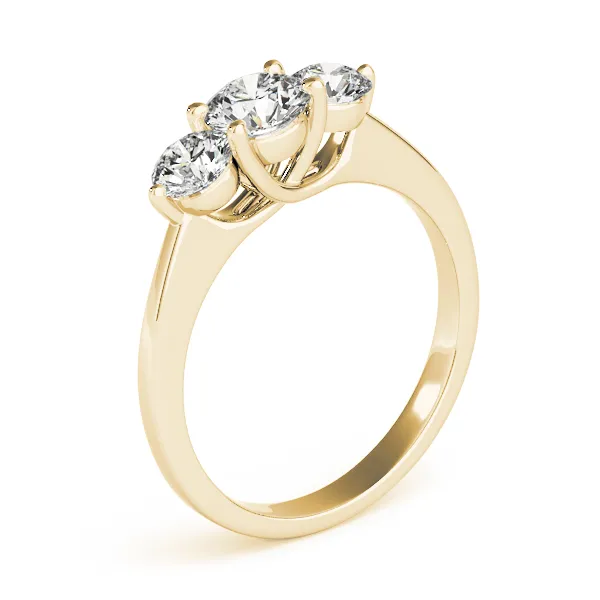 10K Yellow Gold Three-Stone Round Engagement Ring Image 3 Double Diamond Jewelry Olympic Valley, CA