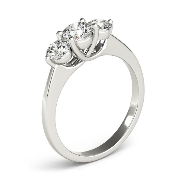 18K White Gold Three-Stone Round Engagement Ring Image 3 Vandenbergs Fine Jewellery Winnipeg, MB