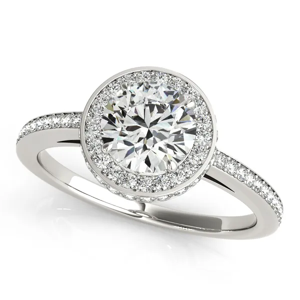 Platinum Round Halo Engagement Ring Georgetown Jewelers Wood Dale, IL