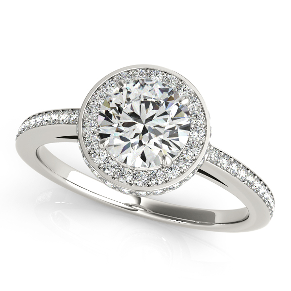 Platinum Round Halo Engagement Ring