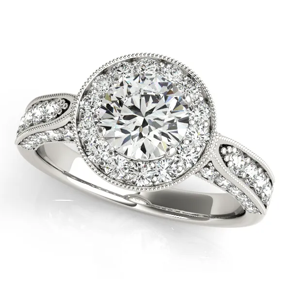 Platinum Round Halo Engagement Ring Hingham Jewelers Hingham, MA