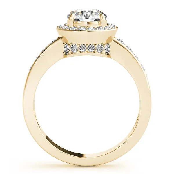 18K Yellow Gold Round Halo Engagement Ring Image 2 Georgetown Jewelers Wood Dale, IL