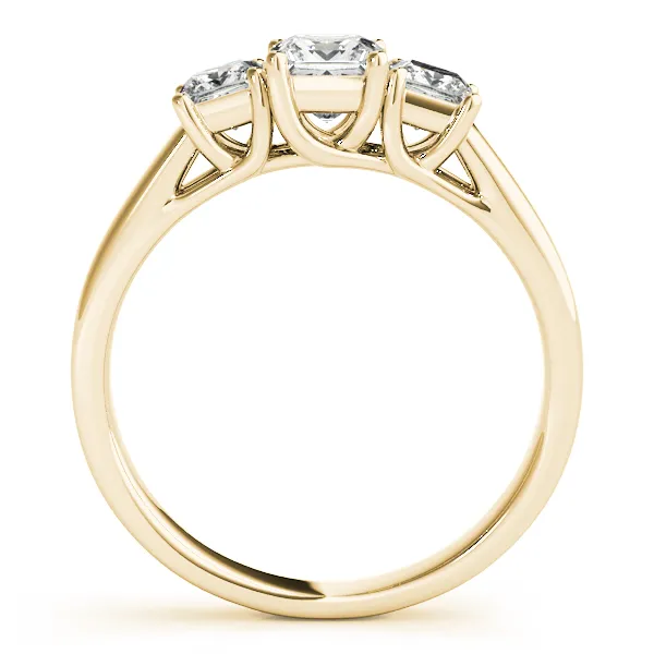 14K Yellow Gold Princess Three-Stone Engagement Ring Image 2 Hingham Jewelers Hingham, MA