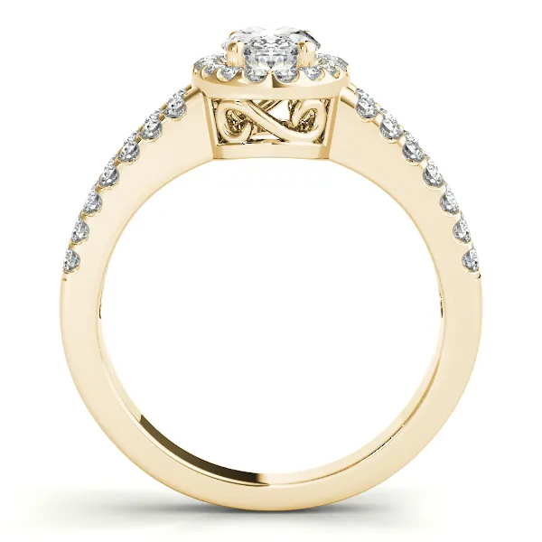 18K Yellow Gold Oval Halo Engagement Ring Image 2 Double Diamond Jewelry Olympic Valley, CA
