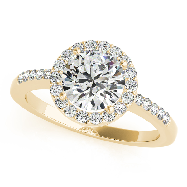10K Yellow Gold Round Halo Engagement Ring