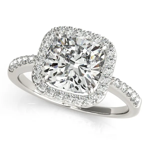 Platinum Halo Engagement Ring Score's Jewelers Anderson, SC