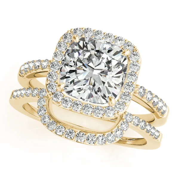 14K Yellow Gold Halo Engagement Ring Image 3 Pat's Jewelry Centre Sioux Center, IA
