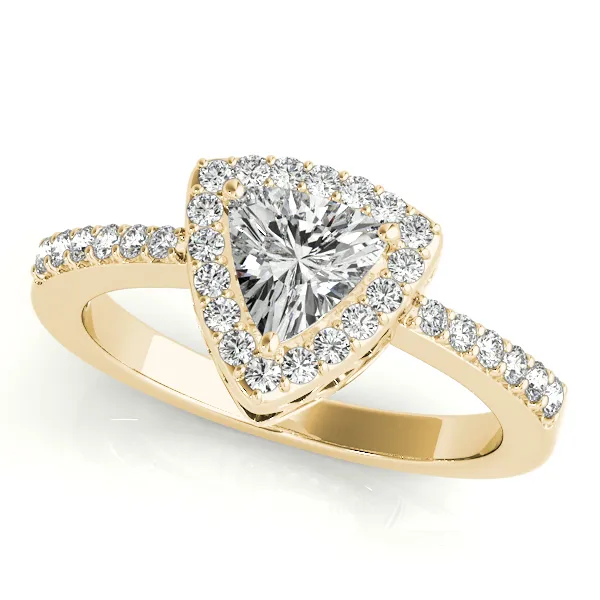 14K Yellow Gold Pear Halo Engagement Ring Georgetown Jewelers Wood Dale, IL