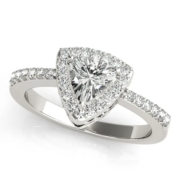 18K White Gold Pear Halo Engagement Ring Hingham Jewelers Hingham, MA