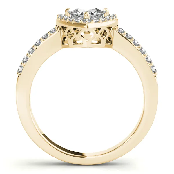 14K Yellow Gold Pear Halo Engagement Ring Image 2 Georgetown Jewelers Wood Dale, IL