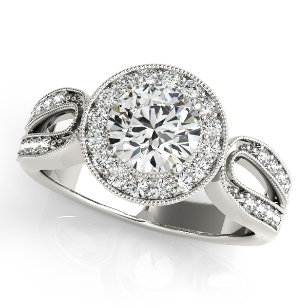 Platinum Round Halo Engagement Ring