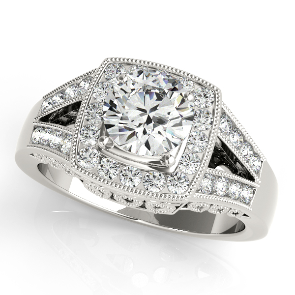 Platinum Round Halo Engagement Ring