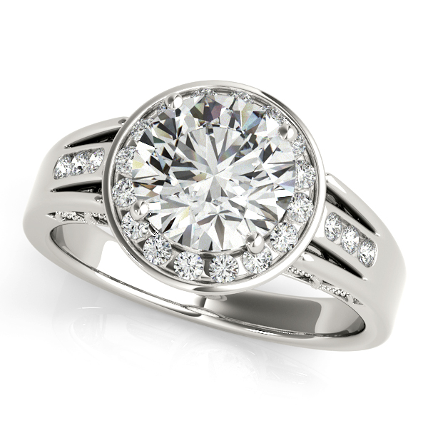 Platinum Round Halo Engagement Ring