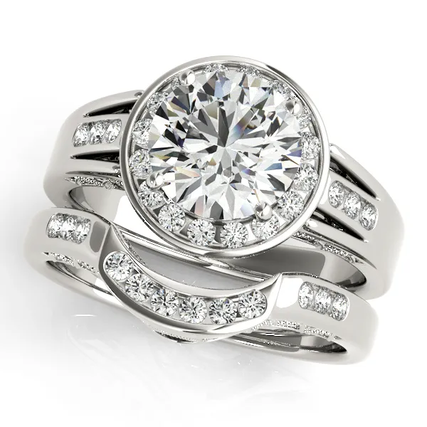 14K White Gold Round Halo Engagement Ring Image 3 Root Jewelers Medford, OR