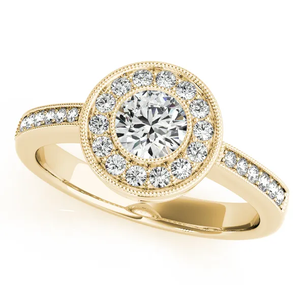 10K Yellow Gold Round Halo Engagement Ring Hingham Jewelers Hingham, MA