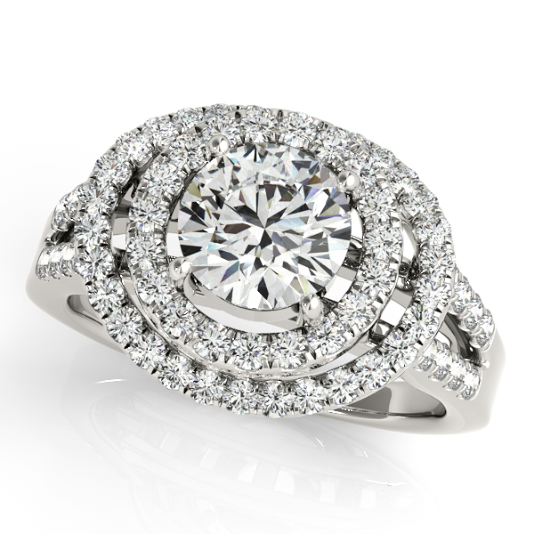 Platinum Round Halo Engagement Ring