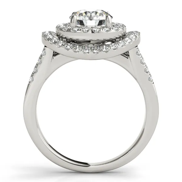 18K White Gold Round Halo Engagement Ring Image 2 Score's Jewelers Anderson, SC