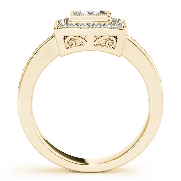 10K Yellow Gold Halo Engagement Ring Image 2 Hingham Jewelers Hingham, MA