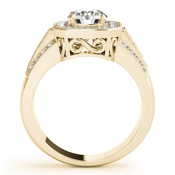 18K Yellow Gold Round Halo Engagement Ring Image 2 Score's Jewelers Anderson, SC