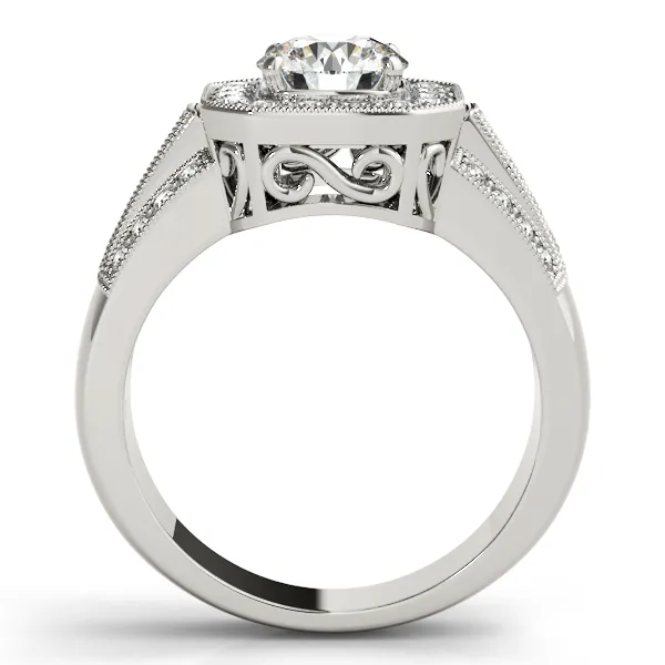 10K White Gold Round Halo Engagement Ring Image 2 Pat's Jewelry Centre Sioux Center, IA