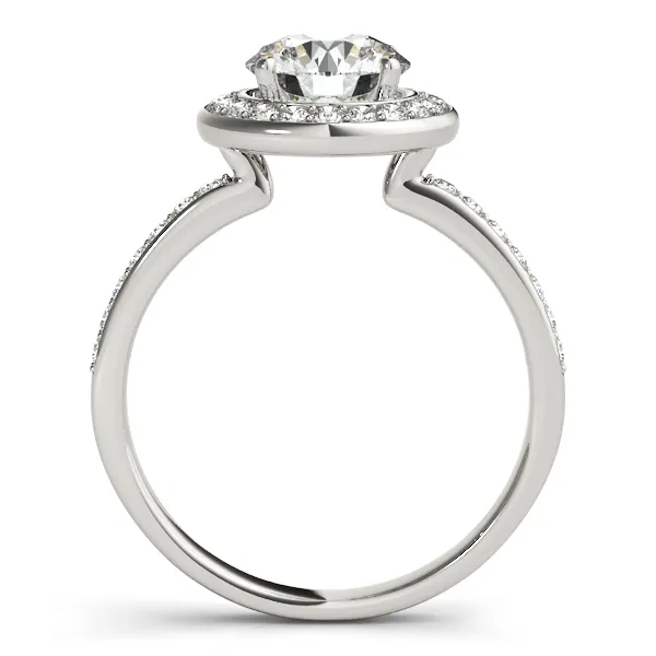 14K White Gold Round Halo Engagement Ring Image 2 Double Diamond Jewelry Olympic Valley, CA