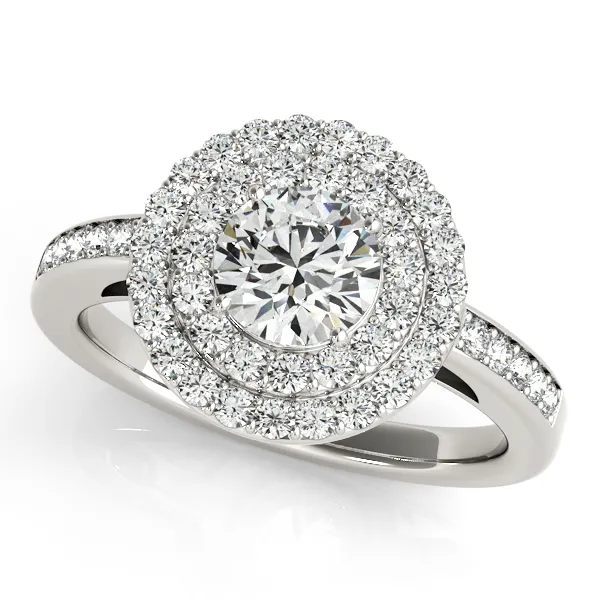 14K White Gold Round Halo Engagement Ring Georgetown Jewelers Wood Dale, IL