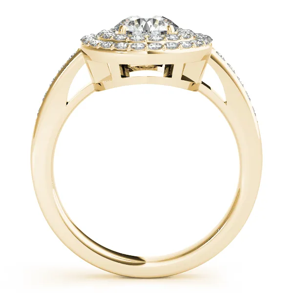 14K Yellow Gold Round Halo Engagement Ring Image 2 Georgetown Jewelers Wood Dale, IL