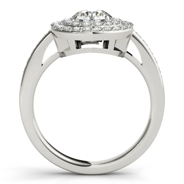 14K White Gold Round Halo Engagement Ring Image 2 Georgetown Jewelers Wood Dale, IL