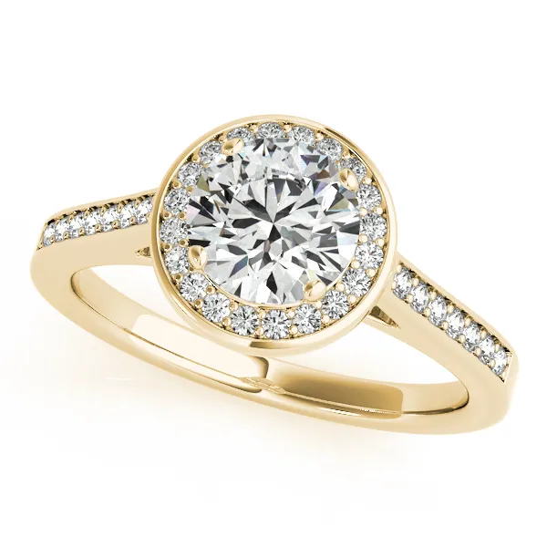 18K Yellow Gold Round Halo Engagement Ring Georgetown Jewelers Wood Dale, IL
