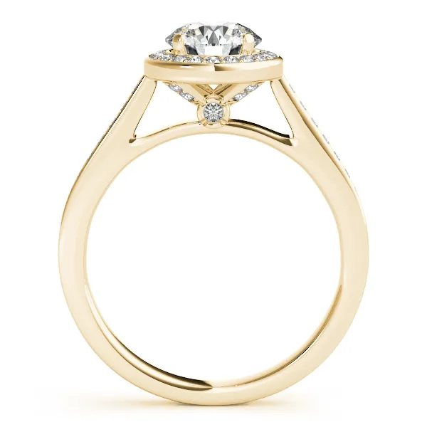 18K Yellow Gold Round Halo Engagement Ring Image 2 Georgetown Jewelers Wood Dale, IL