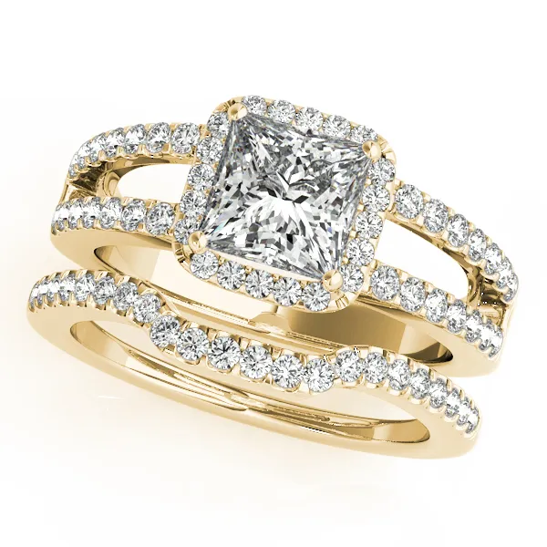 10K Yellow Gold Halo Engagement Ring Image 3 Hingham Jewelers Hingham, MA