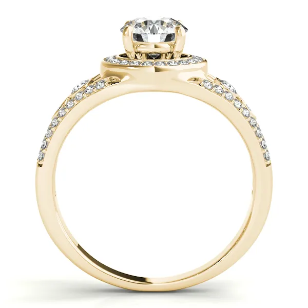 10K Yellow Gold Round Halo Engagement Ring Image 2 Hingham Jewelers Hingham, MA