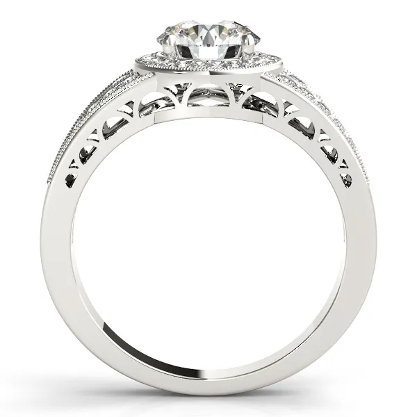Platinum Round Halo Engagement Ring Image 2 Hingham Jewelers Hingham, MA